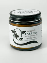 Load image into Gallery viewer, Sweet Orange & Vanilla Bean whipped Tallow 4oz jar