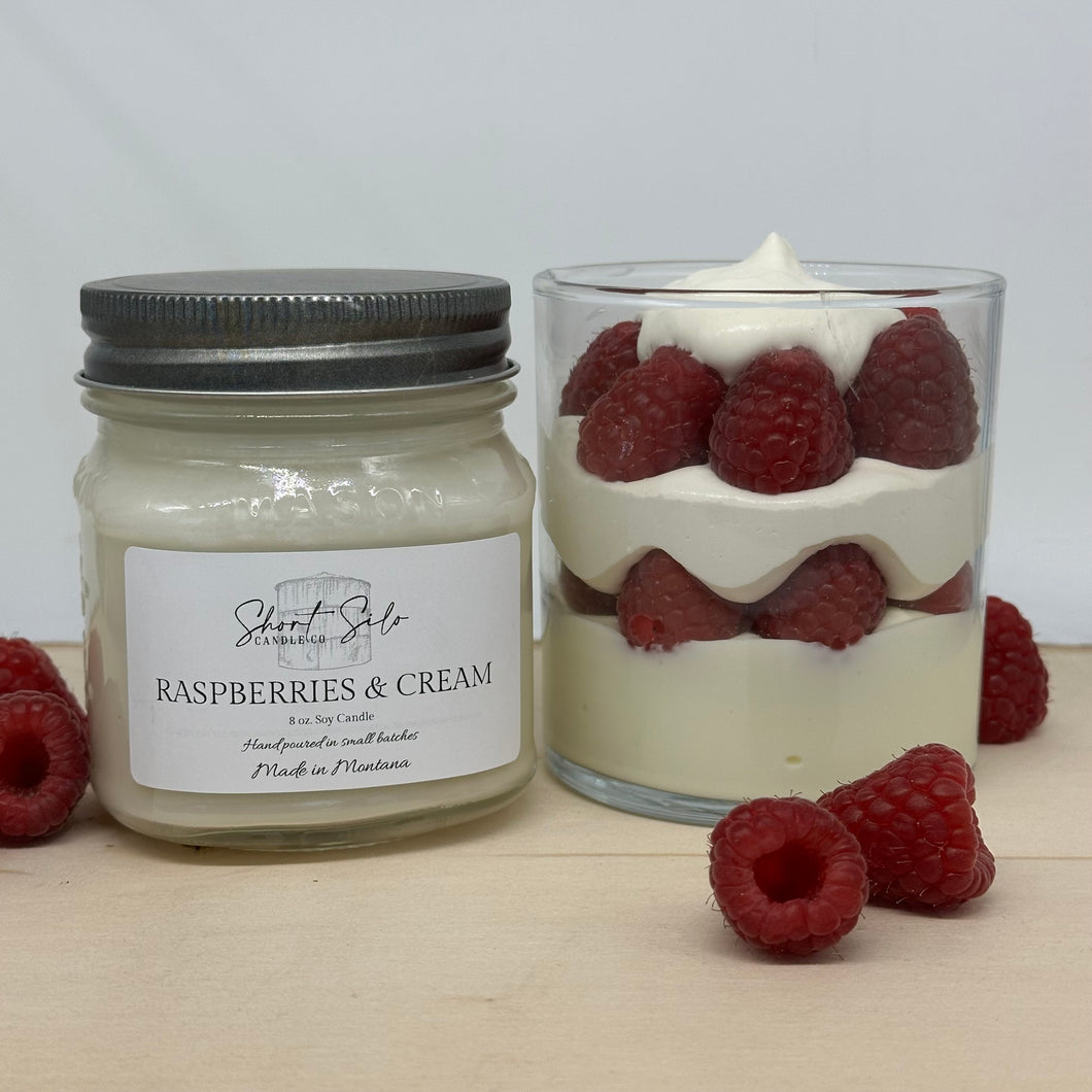 Raspberries & Cream 8oz Soy Candle