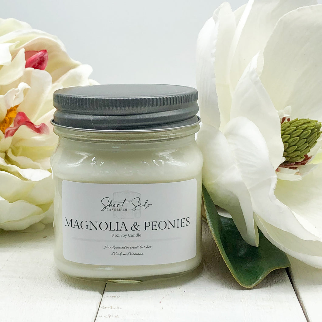 Magnolia & Peonies 8oz Soy Candle