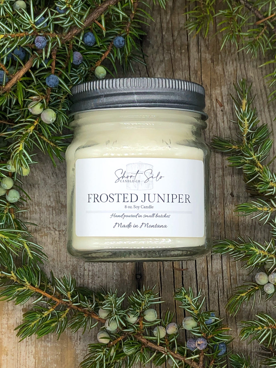 Frosted Juniper 8oz Soy Candle